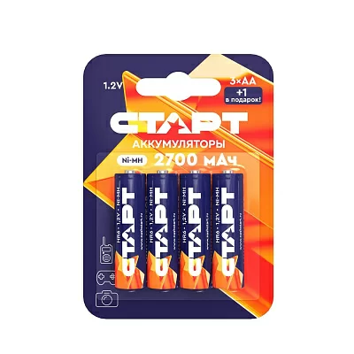 Аккумулятор СТАРТ Ni-MH HR6 AA 2700mAh BL3+1 4610116221051