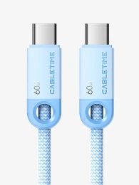 Кабель USB CABLETIME CUP3C (CT-CM60-PBL0.25) cиний, 0,25 м, 60 Вт