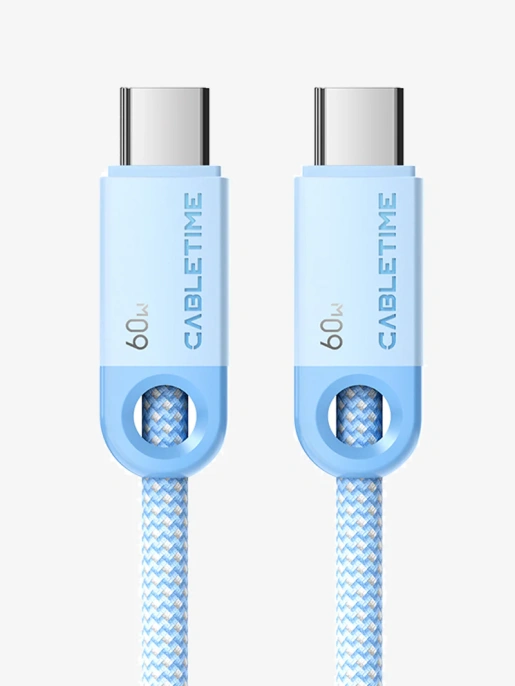Кабель USB CABLETIME CUP3C (CT-CM60-PBL0.25) cиний, 0,25 м, 60 Вт