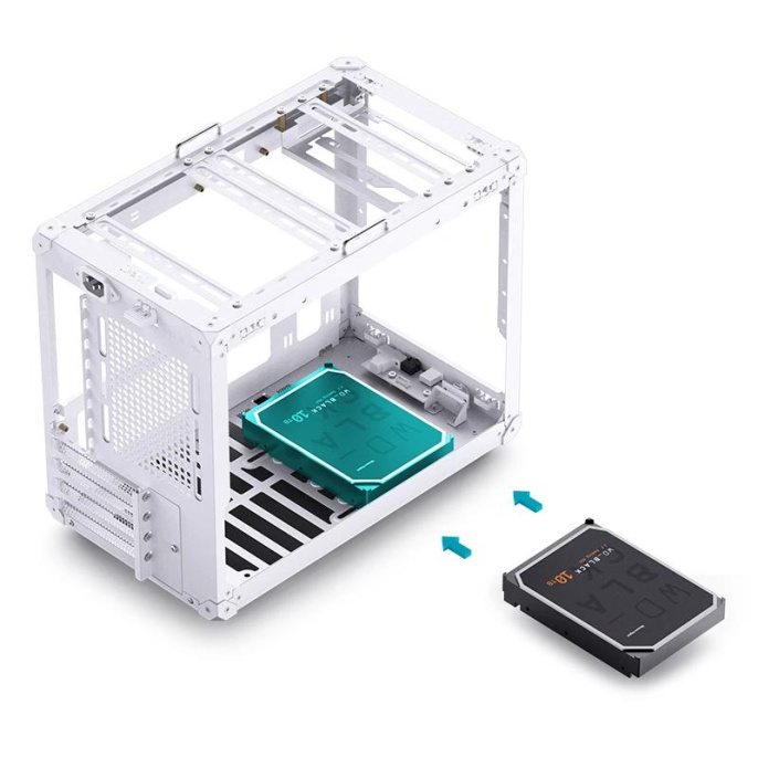 Корпус без блока питания Case JONSBO C6 MAX Handle, Mini-Tower, TG, no fan, 1xUSB-A 3.0 + 1xUSB-C 3.1, mATX, mITX White (C6 MAX White)