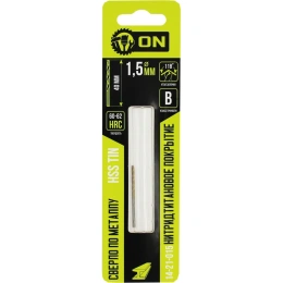 Сверло по металлу HSS TIN 1.5x40 мм, нитридтитановое покрытие On 14-21-015