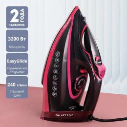 Утюг GALAXY LINE GL 6133, 3200Вт, черный/розовый [7060161330]