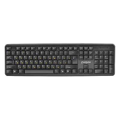 Клавиатура ExeGate LY-331 (USB, полноразмерная, влагозащищенная, 104кл., Enter большой, длина кабеля 1,5м, черная, OEM) EX279937RUS