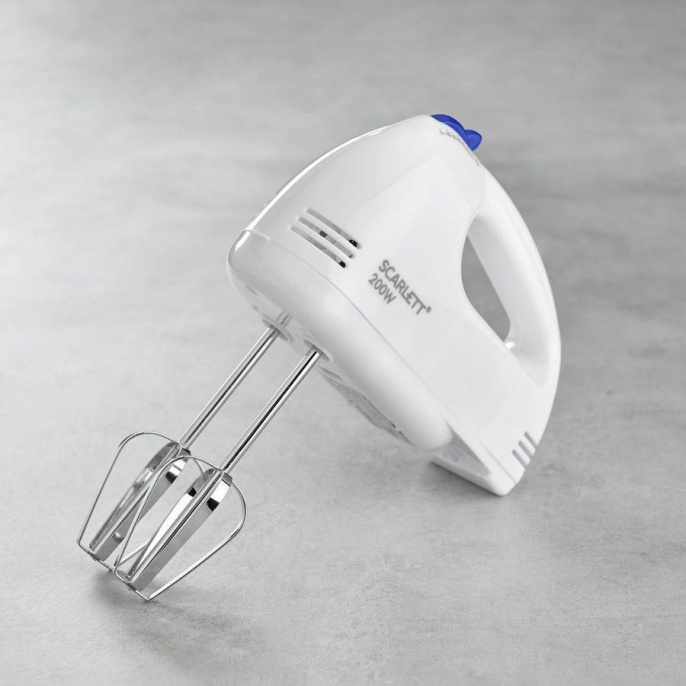 Миксер SCARLETT SC-HM40S03, ручной, белый и синий