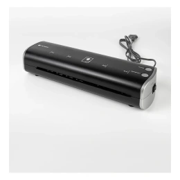 Ламинатор бумаги, фотобумаги ГЕЛЕОС ЛМ Модерн, черный с серебром, А4, толщина пленки 75-125 мкм, для горячего и холодного ламинирования ЛМ-А4МЧС