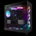 Кулер для корпуса ПК/ Case Cooler NZXT F240 RGB Core 120x120x25mm, 4-pin PWM, RGB, 75.12CFM, 30dBA, 2400RPM, Black, Single-Frame RGB Fan Unit RF-U24HF-B1