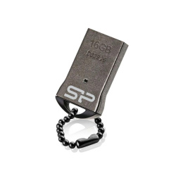 Флеш Диск Silicon Power 16GB Touch T01 SP016GBUF2T01V1K USB2.0 черный/серебристый