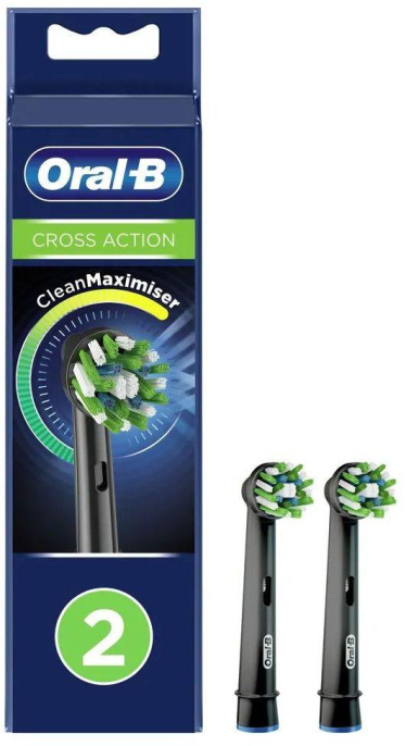 Насадка для зубных щеток Oral-B CrossAction CleanMaximiser,  2 шт [cleanmaximiser black]