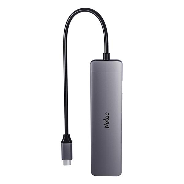 NETAC USB HUB Переходник Netac WF14 WF14GYCN USB Type-A 3.0 x 3, HDMI 4K@30Hz, SDXC, microSDXC, Серебристый