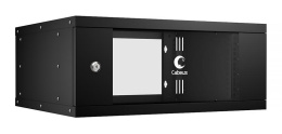 Cabeus WSC-05D-4U55/45-BK Шкаф телекоммуникационный настенный 19" 4U, серия LIGHT разборный, дверь стекло, цвет черный