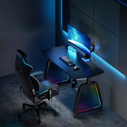 Стол игровой Cactus CS-GMD-BK-RGB, МДФ, черный