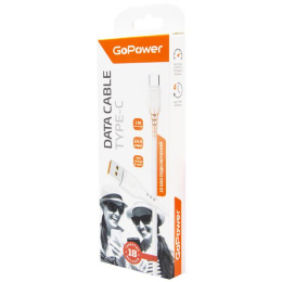 Кабель GoPower GP01T USB m -Type-C m 1.0м 2.4A ПВХ белый 1/800 00-00018565