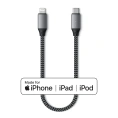 Кабель Satechi USB-C to Lightning MFI Cable. Длина кабеля: 25 см. Цвет: серый космос. (ST-TCL10M)