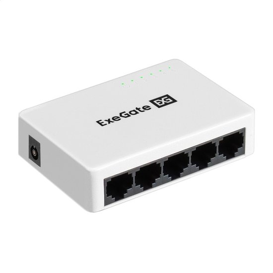 Коммутатор неуправляемый ExeGate EDES-1005C (5-портовый UTP 10/100Mbps, с функцией энергосбережения (Green Ethernet Technology), настольный) EX298685RUS