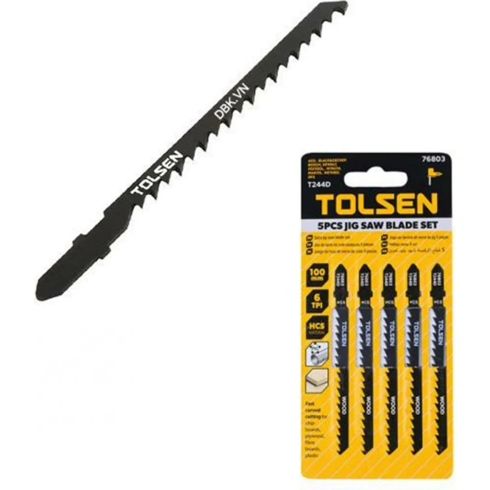 Полотна по дереву Т244D 5 шт, HCS, 100 мм для электролобзика TOLSEN 76803