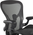 Кресло HERMAN MILLER Aeron C Large, на колесиках, сетка, черный [aeron c large black]