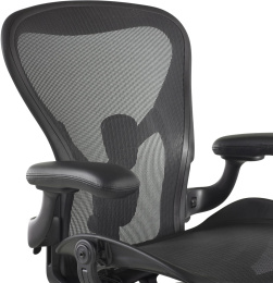 Кресло HERMAN MILLER Aeron C Large, на колесиках, сетка, черный [aeron c large black]
