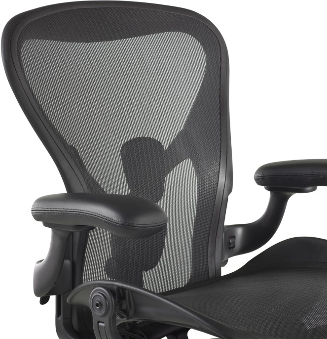 Кресло HERMAN MILLER Aeron C Large, на колесиках, сетка, черный [aeron c large black]