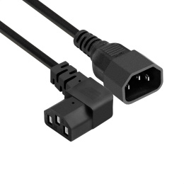 Кабель питания ExeGate Power EC-1P-C13 У - C14/3x0.5Cu IEC 320 C13 угловой- IEC 320 C14, VDE-250V-3*0.5mm2, медь, черный, 6A, 1м EX297741RUS