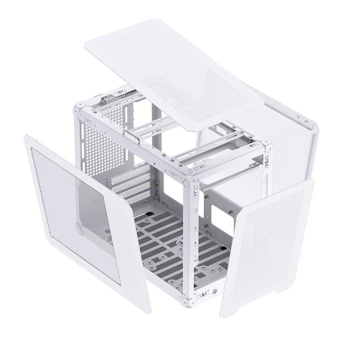 Корпус без блока питания Case JONSBO C6 MAX Handle, Mini-Tower, TG, no fan, 1xUSB-A 3.0 + 1xUSB-C 3.1, mATX, mITX White (C6 MAX White)