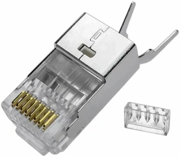 Коннектор UGREEN NW193 50634 Cat 7 Shielded Modular Plug Gold-plated 50U 10 pcs - Metallic 50634_