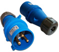Вилка LanMaster IEC 309 32A 250V blue [lan-iec-309-32a1p/m]