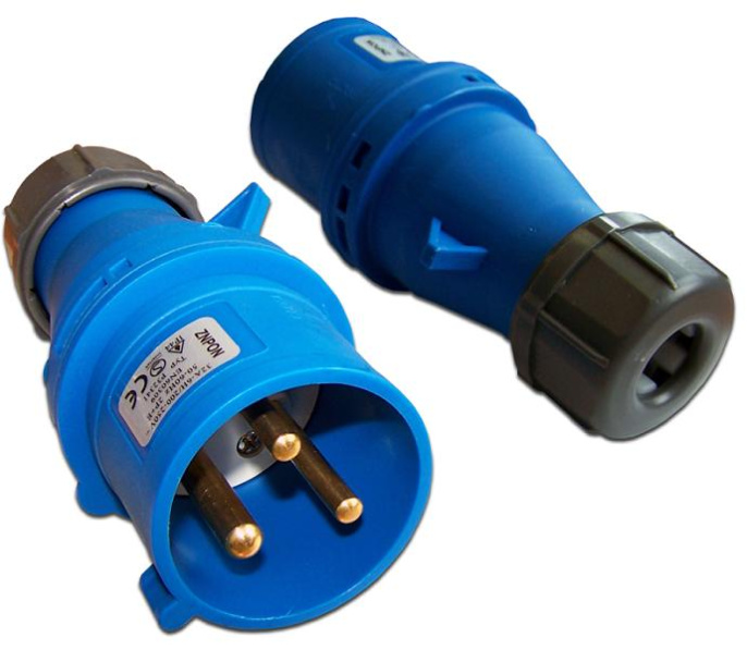 Вилка LanMaster IEC 309 32A 250V blue [lan-iec-309-32a1p/m]