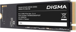 SSD накопитель Digma Mega P5 DGSM3256GP53T 256ГБ, M.2 2280, PCIe 3.0 x4,  NVMe,  M.2,  rtl