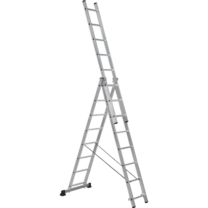 Алюминиевая лестница Scala трехсекционная универсальная 3х8 ступеней. Серия Sc 3008 SC3008