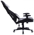 Кресло игровое Cactus CS-CHR-090BLW, экокожа/сетка, до 120кг, регулируемые 2D подлокотники,  черный/белый