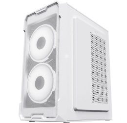 Корпус mATX Oklick OCC-MN302F, Mini-Tower, без БП,  белый