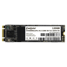 Накопитель SSD M.2 2280 SATA 120GB ExeGate NextPro M2UV500TS120 SATA-III, 22x80mm, 3D TLC EX280464RUS