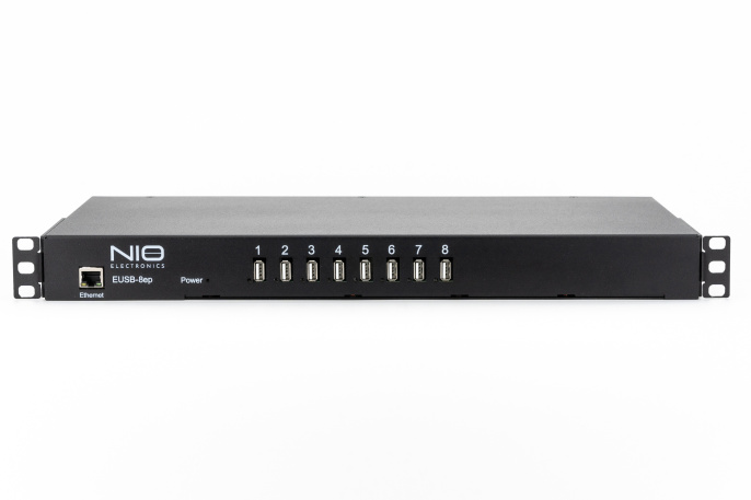 Сетевой концентратор USB NIO-EUSB 8EP USB/IP хаб на 8 портов с 1 блоком питания