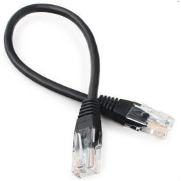 Патч-корд Bion [BPC-U5E101-0.5M-BK] U/UTP, Cat.5e, AWG 26 7/0,16мм , CCA, многожильный, PVC, 0,5м, черный
