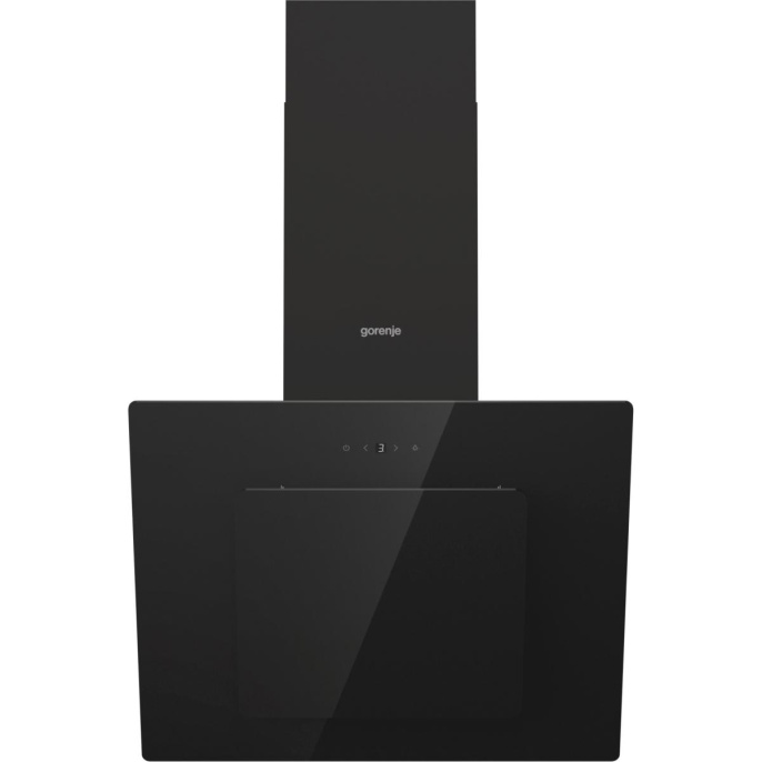 Вытяжка GORENJE/ Тип каминная наклонная,60см, сенсорное управление, мощность 782 куб.м, черная