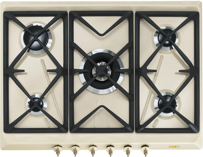 Газовая варочная поверхность Smeg SRV876POGH кремовый