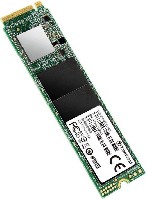 Твердотельный накопитель Transcend SSD MTE110S, 256GB, M.2 22x80mm , NVMe, PCIe 3.0 x4, 3D TLC, R/W 1600/1100MB/s, IOPs 90 000/250 000, TBW 100, DWPD 0.2 12 мес. TS256GMTE110S