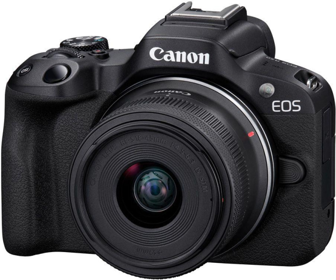 Беззеркальный фотоаппарат Canon EOS R50 kit RF-S 18-45mm IS STM , черный [5811c031]
