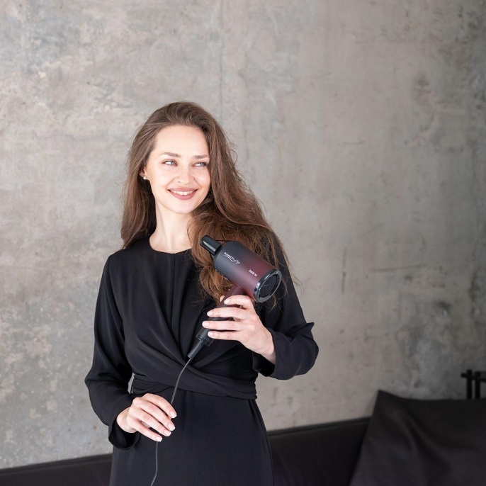 Фен Scarlett SC-HD70I38, 2000Вт, бордовый