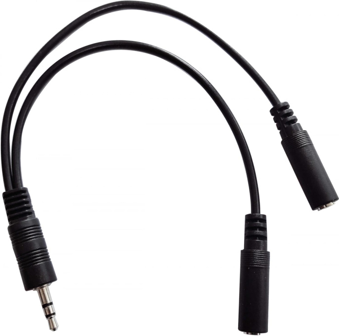 Адаптер аудио Buro BU-2XJACK-JACK,  2xJack 3.5 (f) -  Jack 3.5 (m),  0.2м, черный