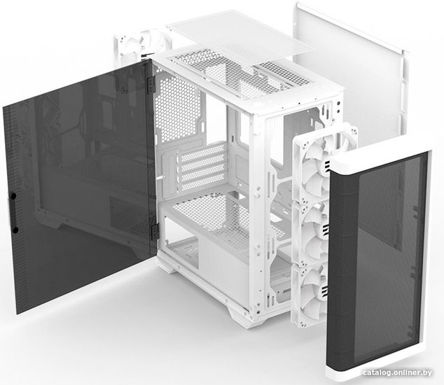 Корпус Zalman M4 Белый материал: сталь, пластик, окно: закаленное стекло, Power, LED Button, Power/HDD LED, MIC, Audio, 2xUSB 3.0, 1xUSB2.0, без БП, 1х3.5''/2.5'', 1x3.5'', 2x2.5"