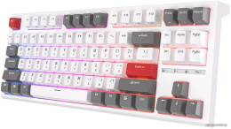Клавиатура Royal Kludge RK-R87 White/Gray/Red белый/серый/красный, механическая, проводная, горячая замена клавиш, подсветка RGB, синие свичи