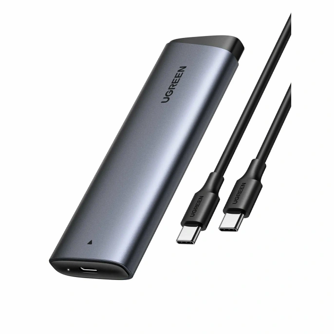 Бокс для накопителей UGREEN CM767-35267, вход: USB C 3.1 GEN 2; выход: M.2 M-KEY/M+B Key NVME; PCIE 3.0 stand , 10 Гбит/с