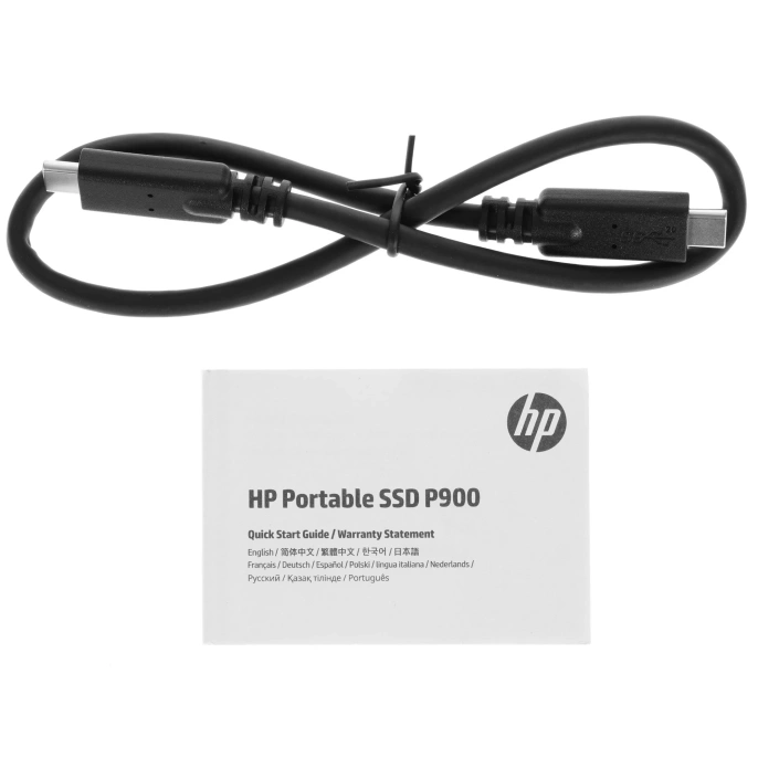 Внешний накопитель SSD USB3.2 HP P900 512GB 7M691AA USB 3.2 Gen2, 2000/2000Mbps, металл, Кабель, цвет Серебро