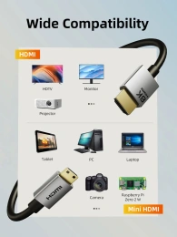 Кабель CABLETIME CH16L (CT-HDD8K-AG2) 2 м, Micro HDMI-HDMI 8K60Hz
