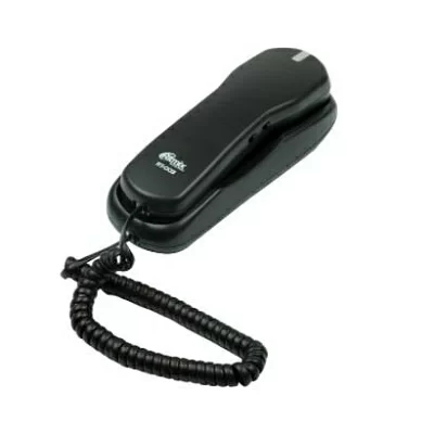 RITMIX RT-003 black {Телефон проводной Ritmix RT-003 черный [повторный набор, регулировка уровня громкости, световая индикац]}