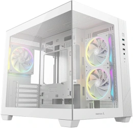 Корпус DeepCool CG330 3F WH R-CG330-WHNGM3-G материал: ABS+SPCC, окно: закаленное стекло, 1хUSB3.0, 2хUSB2.0, Audio, без БП, 2+2х2.5", 1+1х3.5", 5 слотов расширения, mATX, длина видеокарты: 410
