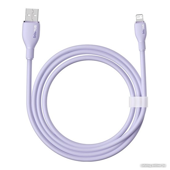 Кабель Baseus P10355700511-00 Pudding Series Fast Charging USB to iP 2.4A 1.2m Nebula Purple передача данных: 480 Мбит/с, поддержка быстрой зарядки