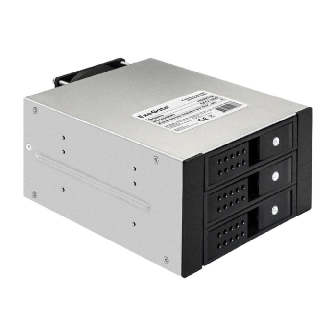 Exegate EX291656RUS Корзина для HDD ExeGate HS335-02 универсальная, на 3*3,5"/2.5" SATA HDD, занимает 2*5,25" отсека, RTL