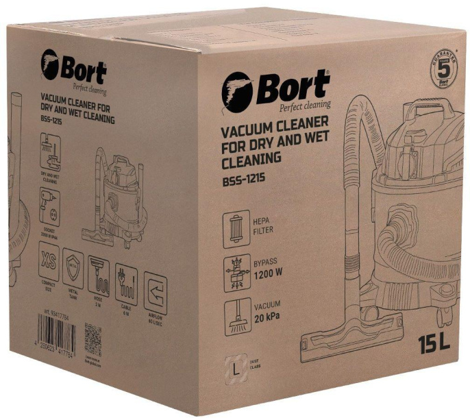 Строительный пылесос Bort BSS-1215,  синий [93417784]